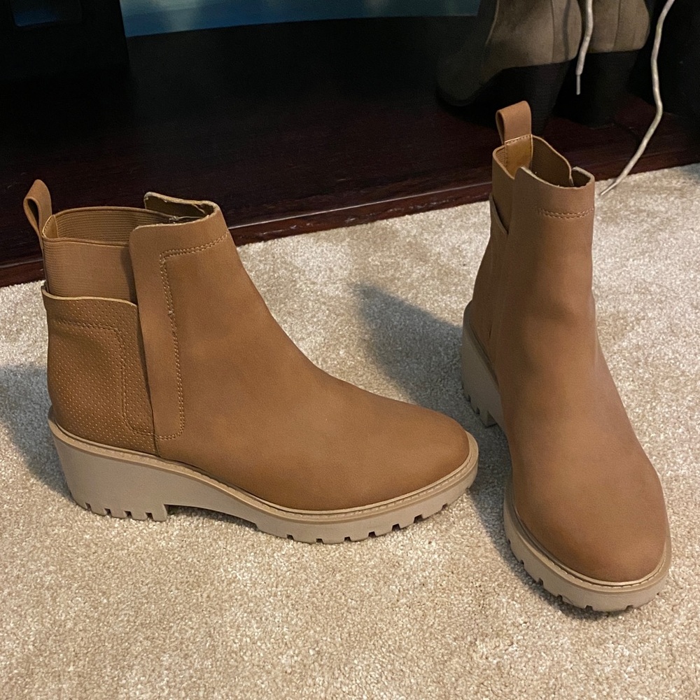 a.n.a Brown Ankle Booties